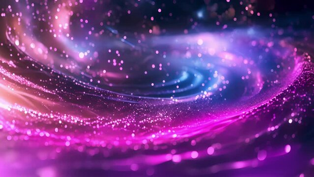 A vibrant cosmic backdrop showcasing swirls of purple pink and blue evoking a sense of infinite possibilities in the world of beauty. . AI generation.