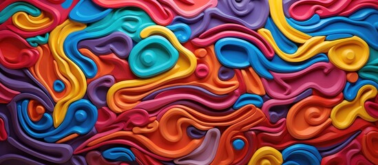 Obraz premium Colorful shapes on a vibrant wall