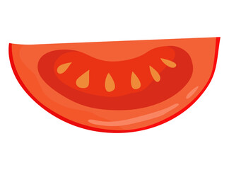 Taco ingredient chopped tomato. Traditional mexican fast-food. Mexico food design element for menu, advertising. Vector cartoon illustration