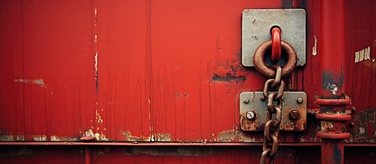 Red Door Secured with Chain and Lock - Powered by Adobe