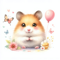 Fototapeta na wymiar 귀여운 햄스터 (a cute hamster)