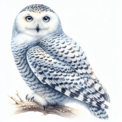 흰 배경,흰색 올빼미 (White background, white owl)