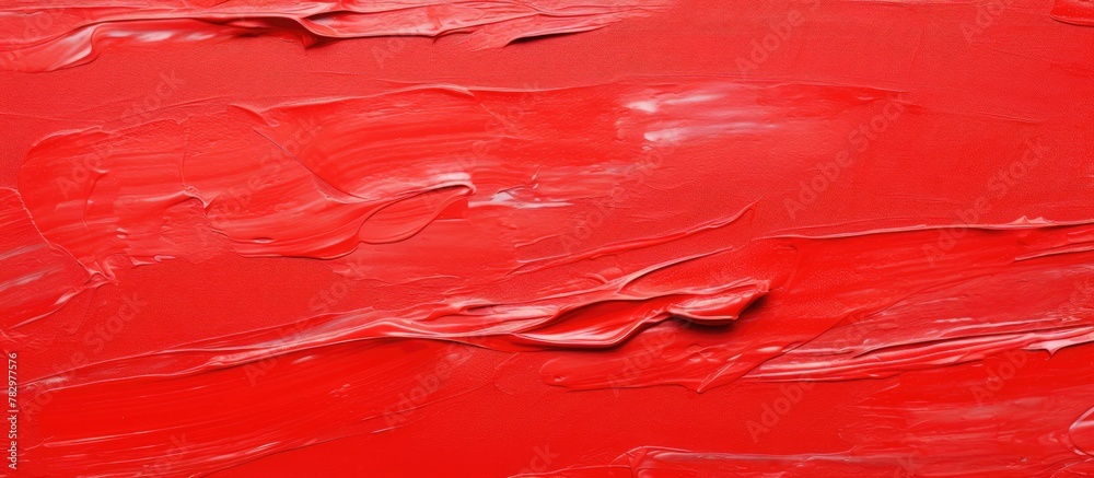 Poster red paint splattered on canvas