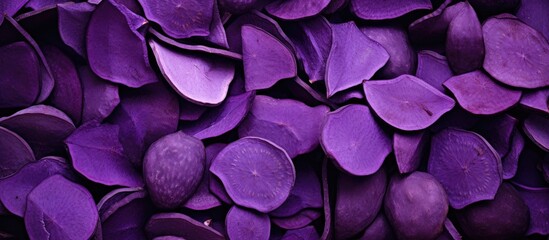 Purple chips stacked together - obrazy, fototapety, plakaty