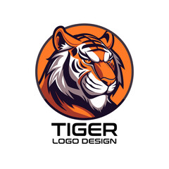 Tiger Cartoon Vector Logo Design