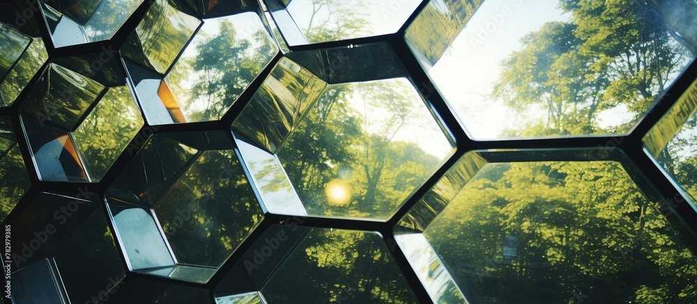Poster Glass building closeup with multiple windows