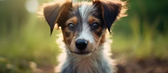 Fotobehang Small canine gazes at camera © vxnaghiyev