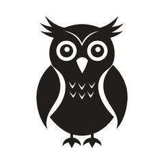 Fototapeta premium A silhouette owl black and white logo vector clip art