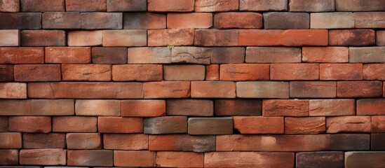 Brick wall texture with small plant growth