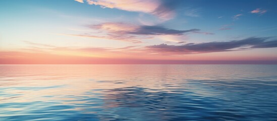 Naklejka na ściany i meble Sunset boat ocean view