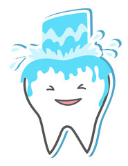 Teeth care and hygiene concept. Healthy happy teeth.  illustration
