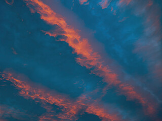 colorful and dramatic sunset clouds 