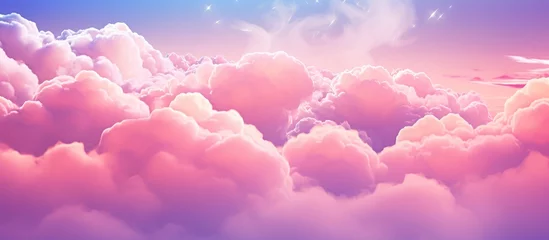 Crédence de cuisine en verre imprimé Rose  Moon and clouds in sky