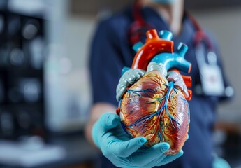 Cardiologist professionals utilize virtual interface to analyze patient's heart and blood arteries, utilizing medical technology to identify and address heart problems in healthcare.