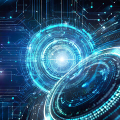 Fototapeta premium Ai technology, Artificial Intelligence Machine learning futuristic digital technology background, hologram big data connection