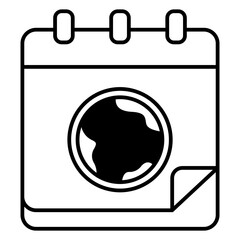Earth day calendar icon, Earth Day related vector.