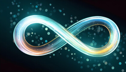 glowing infinity symbol isolated sign on the background