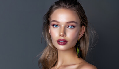 Fototapeta premium Portrait of young beautiful woman