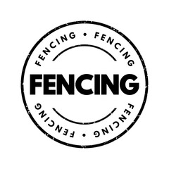 Fencing is a combat sport involving two opponents who use bladed weapons, text concept stamp