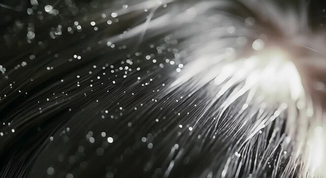 Close-up image of a person's scalp with dandruff.