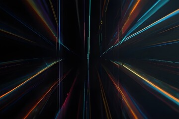 Abstract background of long explosure tale light on black ,Technology background Generative AI