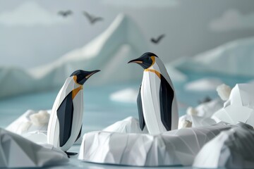 charming birds in their natural habitat.World Penguin Day