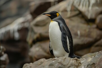 Fototapeta premium charming birds in their natural habitat.World Penguin Day