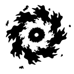 Black hole silhouette icon. Vector.