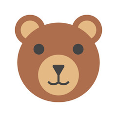 Cute bear face icon. Vector.