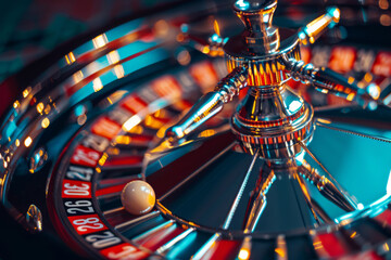 Close up of a casino roulette wheel - 782998355