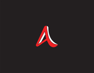 Modern 3d letter A logo design concept