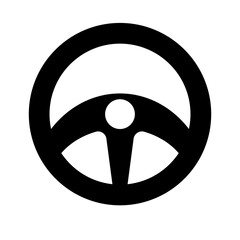 Car steering wheel silhouette icon. Vector.
