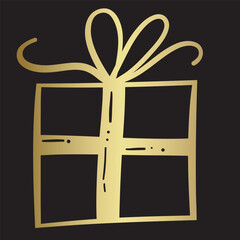vector gift box with golden bow