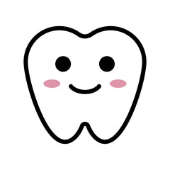 Cute tooth character icon. Vector.