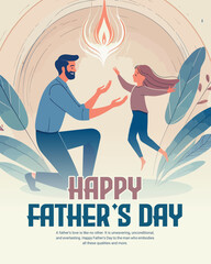 Happy Father's Day The Best Dad Celebration Greeting Social Media Post Banner Template, Daddy, Papa