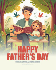Happy Father's Day The Best Dad Celebration Greeting Social Media Post Banner Template, Daddy, Papa