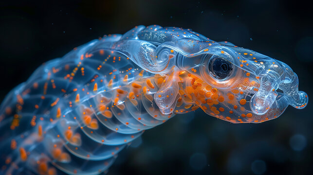 close up of parasite worm