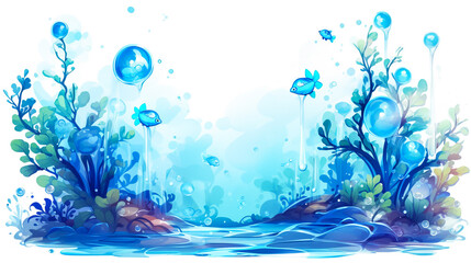 Fototapeta na wymiar illustration of globe inside water drop on abstract background 