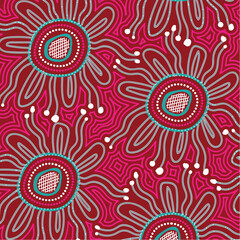 Artistic illustration of aboriginal design background