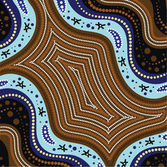 Aboriginal dot design background illustration