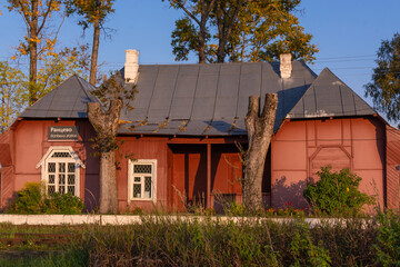 Russian Railways. Tver region, Kuvshinovsky district, Rantsevo station. Wooden station 