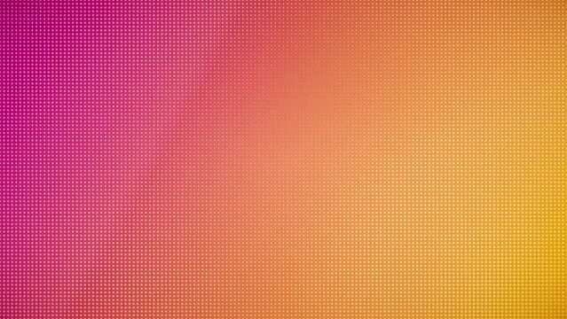 Colorful pink and orange color gradient halftone dots pattern background. This vibrant textured summer colors abstract background is full HD and a seamless loop.