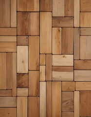 Intricate design of wooden floor pieces cut in various shapes, offering a unique and artistic touch to flooring textures.