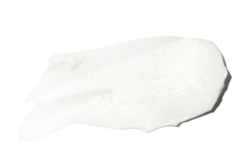 A smear of cream on a blank background.