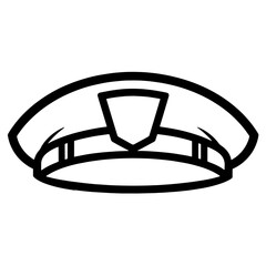 Crisp police cap outline vector, ideal for law enforcement designs.