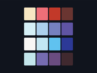 Fashion Trend Color guide palette 2022-23. An example of a color palette vector. Forecast of the future color. Color palette for fashion designers, fashion business, garments, and paints companies