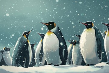 charming birds in their natural habitat.World Penguin Day