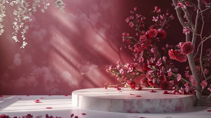 Romantic podium product. Background for business