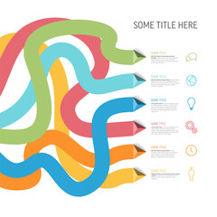 Simple infographic with six element option items and thick pastel lines - 783007351