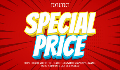 Special Price 3d editable text effect style